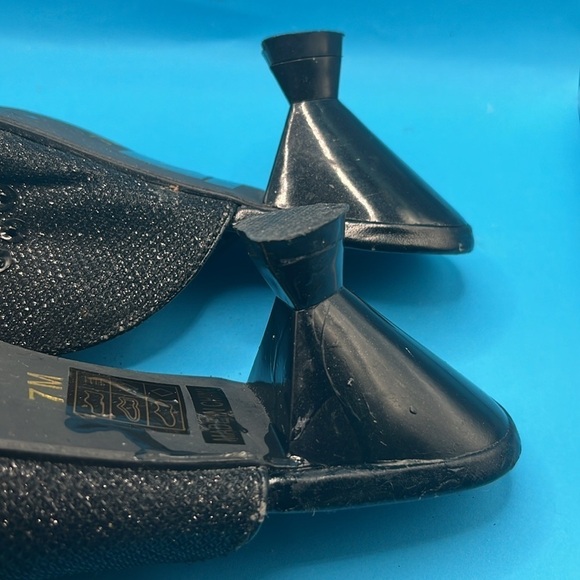 Pierre Dumas Serena Glittery Beaded black Heeled Mules Women Size 7M, open toe - Picture 6 of 8